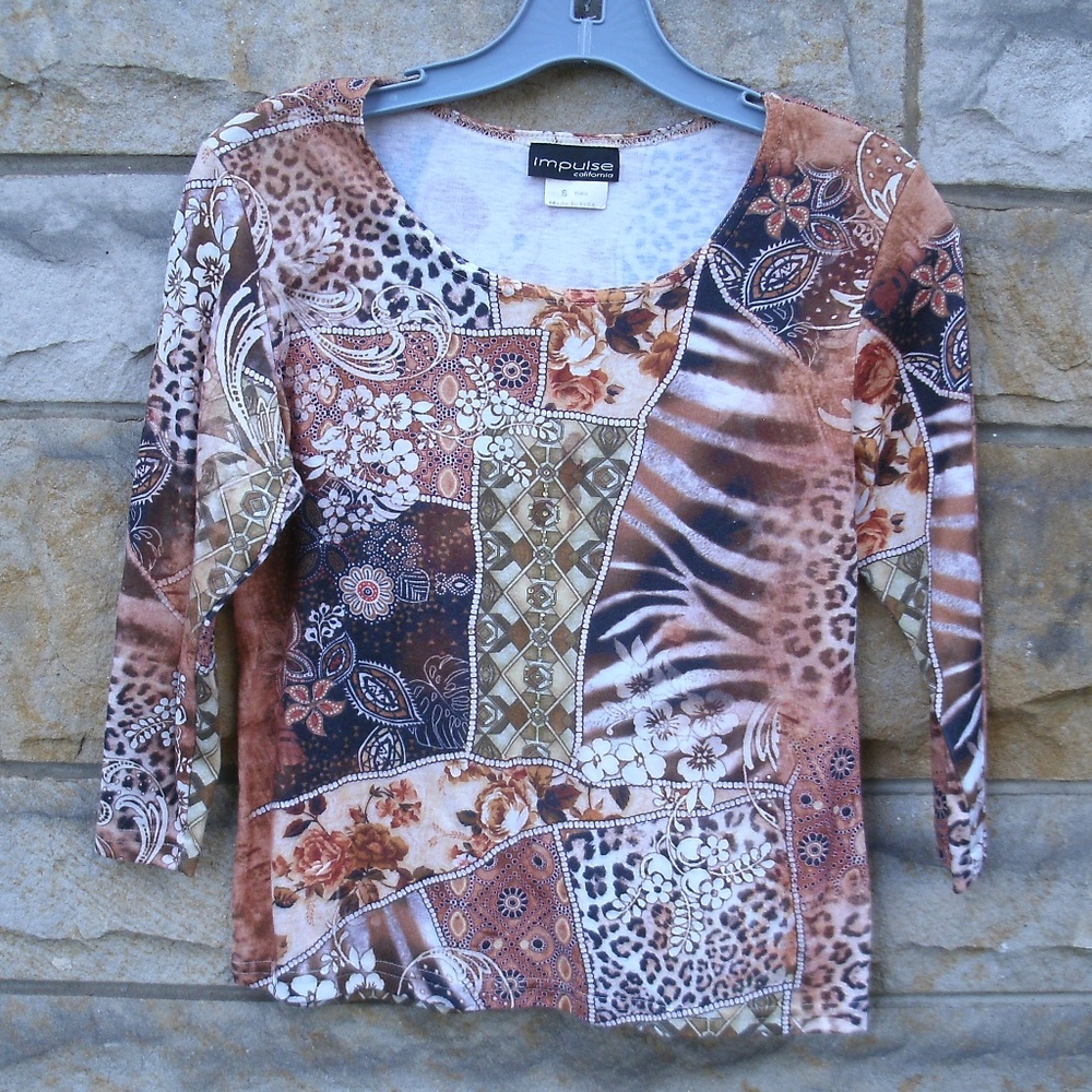 Animal and Floral Print Long Sleeve Shirt